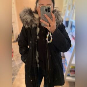 Genuine fur parka. Size S